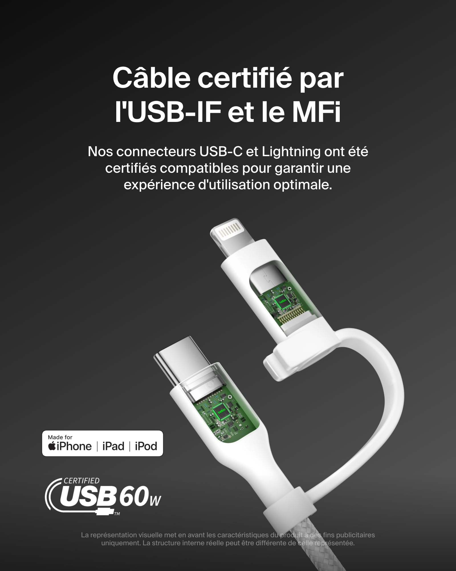 BELKIN 2-in-1 USB-C and LTG cable