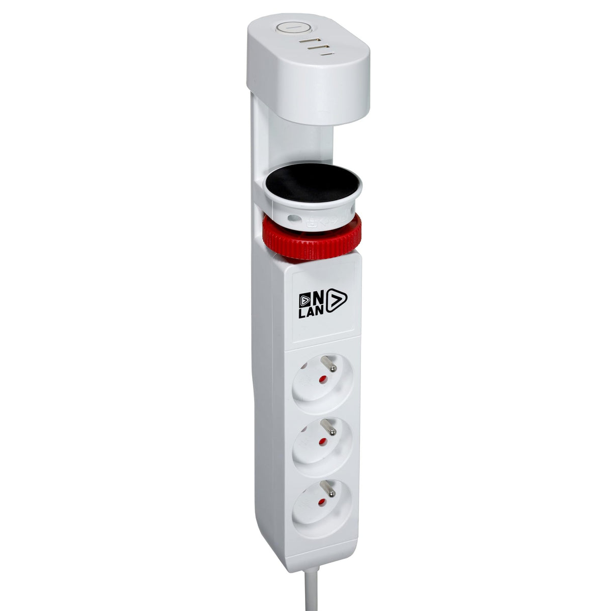 Multiprise 3 prises à pincer avec interrupteur - chargeur USB - 2 m