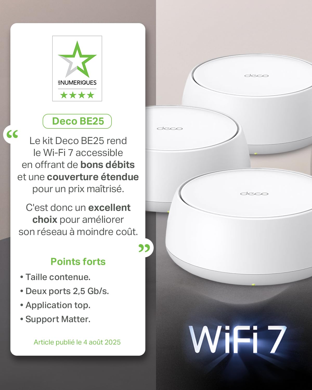 TP-LINK Deco BE25 3-pack BE3600 Whole Home Mesh Wi-Fi 7 System