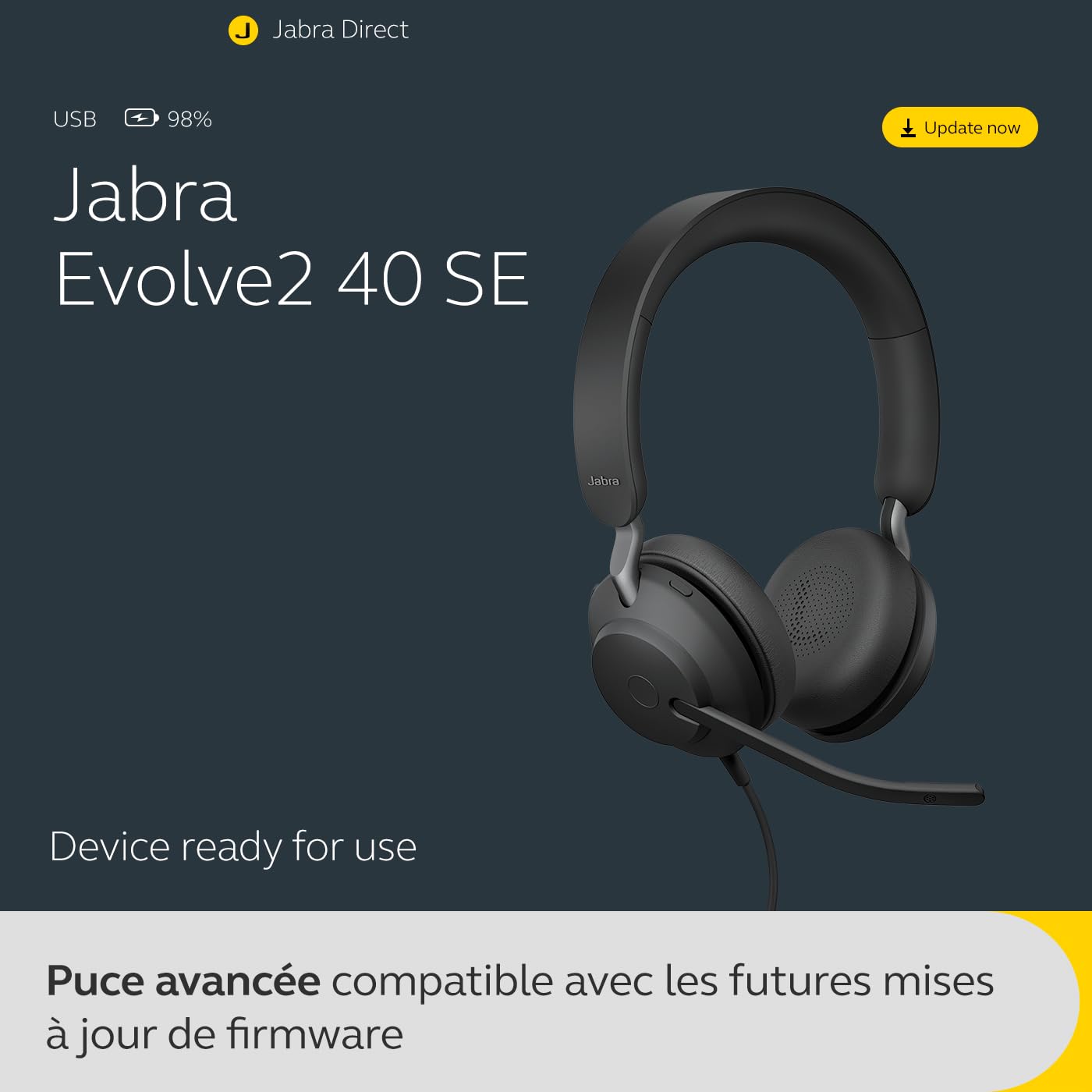 Jabra Evolve2 40SE USB-C UC Mono ExtCord