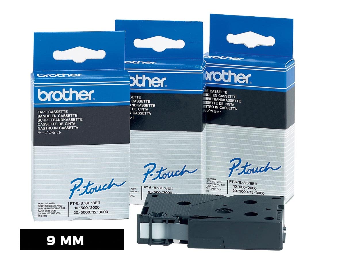 BROTHER P-TOUCH TC-291 noir sur blanc 9mm
