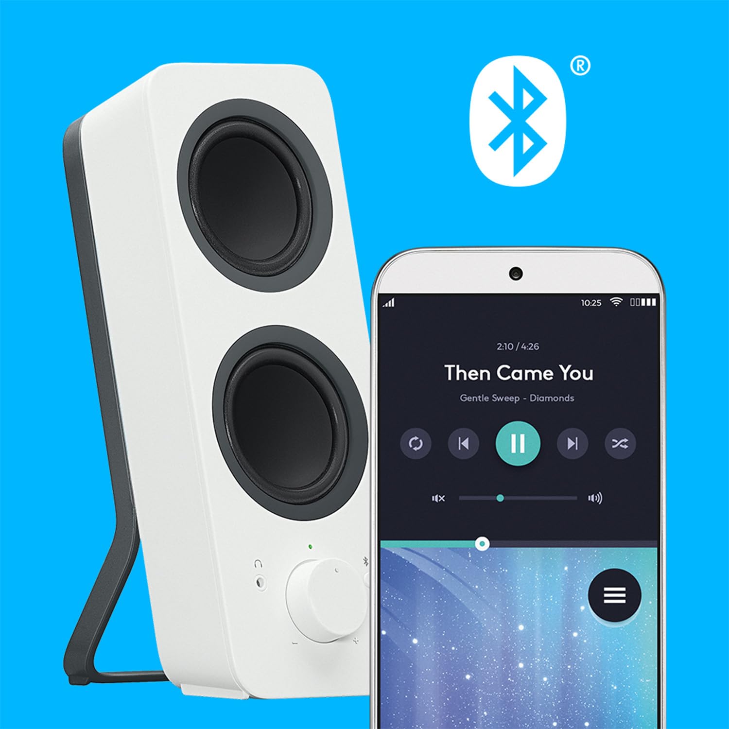 LOGITECH Z207 Speakers for PC 2.0-channel wireless Bluetooth 5 Watt Total white