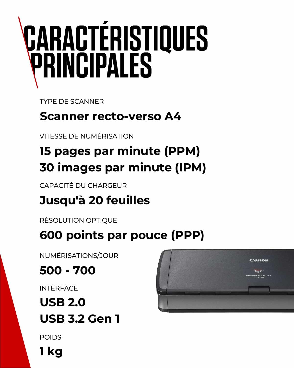Bundle CANON 4X P-215II Document Scanner A4