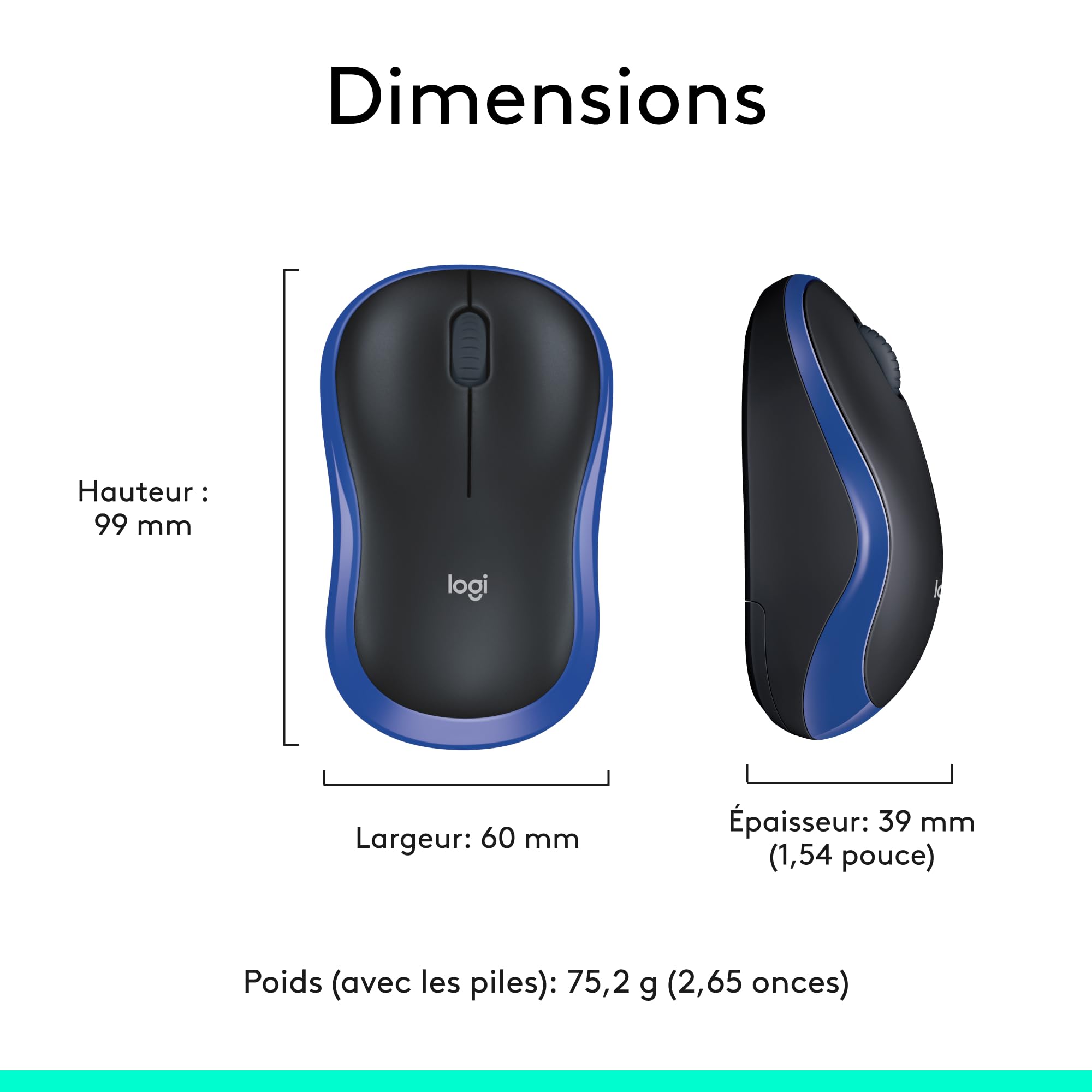 Wireless Mouse M185 Blue EER