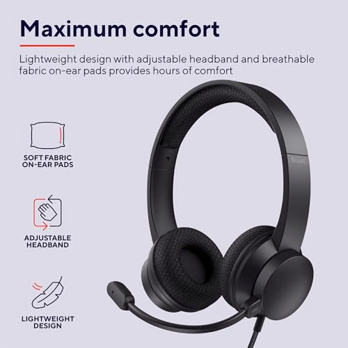 TRUST Casque-micro AYDA ENC pour ordinateur USB