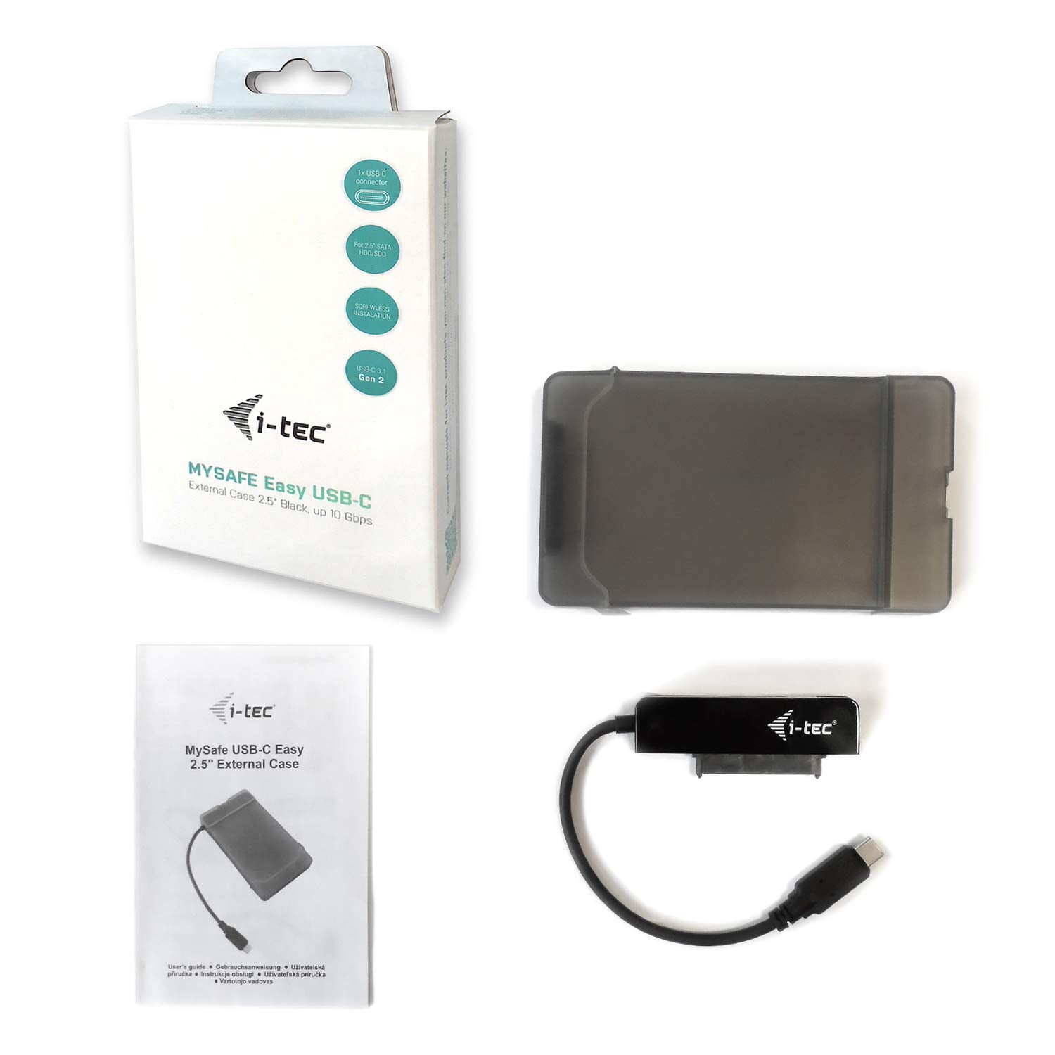 I-TEC USB-C Advance My Safe Easy Case 6.4cm 2.5p external hard disk case for SATA HDD SSD USB-C 3.1 10Gbps compatible with TB3