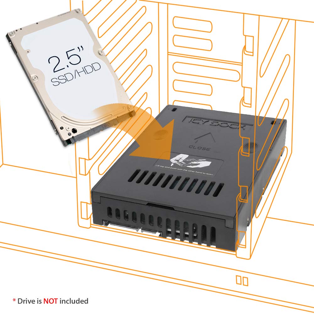 Convertisseur de DD et SSD 2.5" vers 3.5" - Fermeture Manu