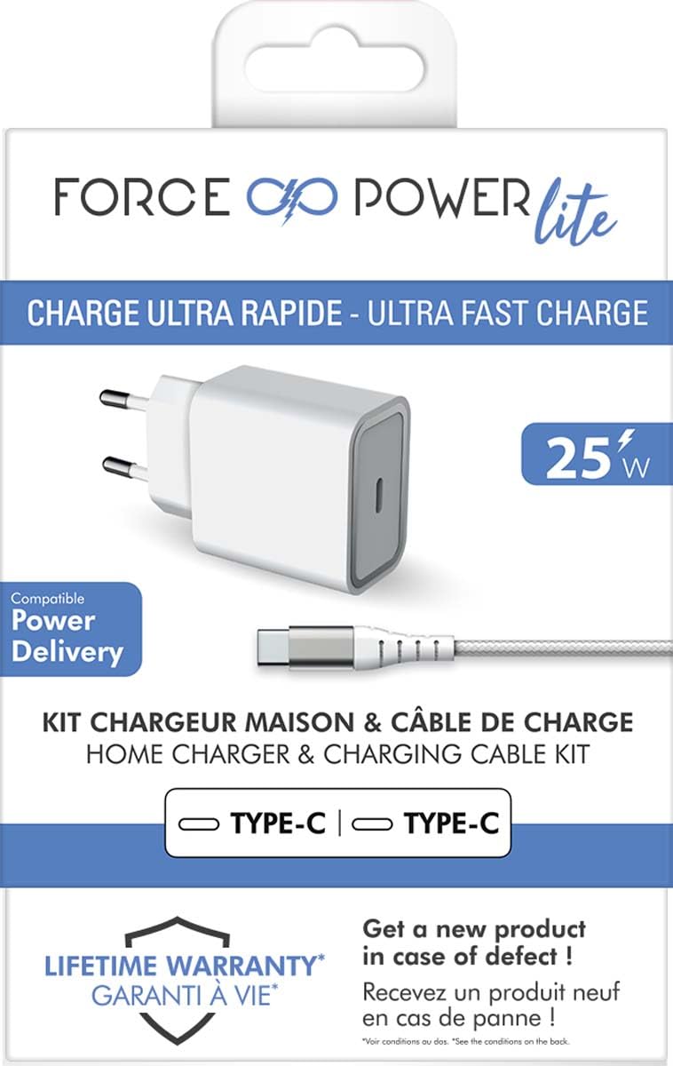 FPCS 1 USB C 25W+CBL C/C 1.2mRecyclWHITE