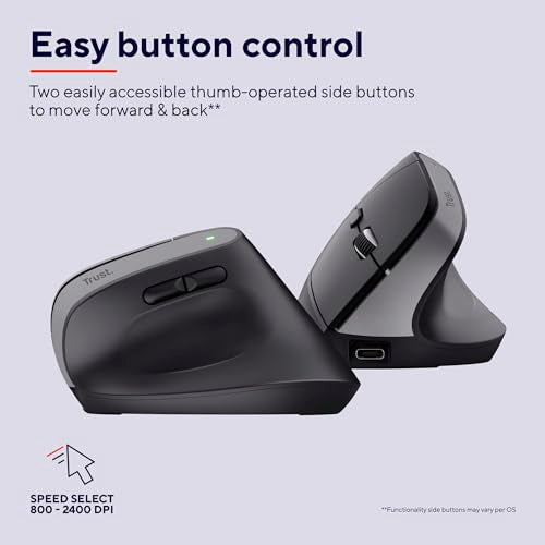 TRUST Souris egonomique BAYO+ sans fil - Noire