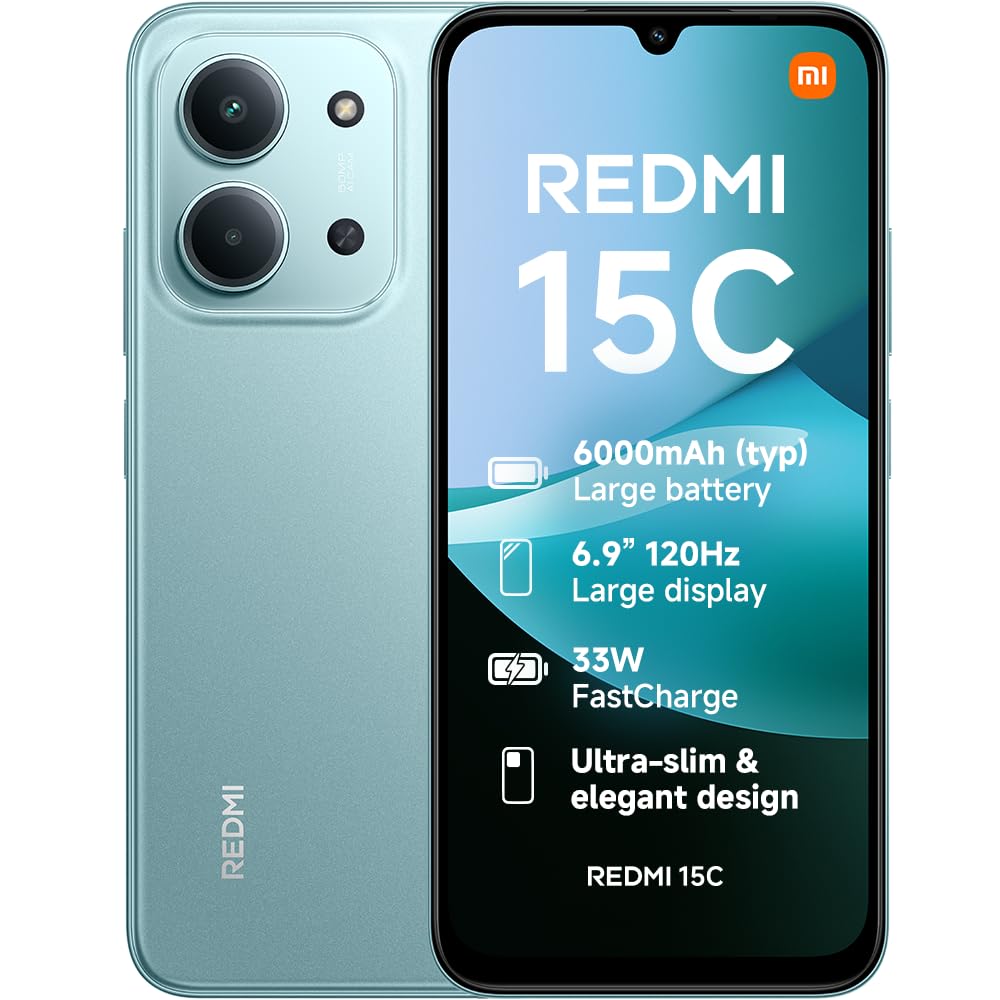 Xiaomi Redmi 15C 4G (6.9''- NFC - 256 Go, 4 Go RAM) Vert