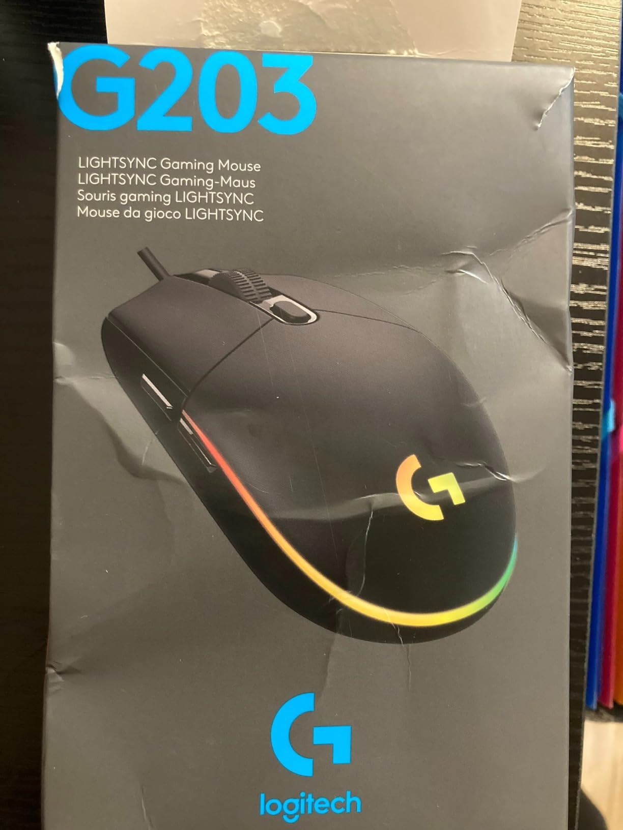 LOGITECH Gaming Mouse G203 LIGHTSYNC Mouse optical 6 buttons wired USB blue