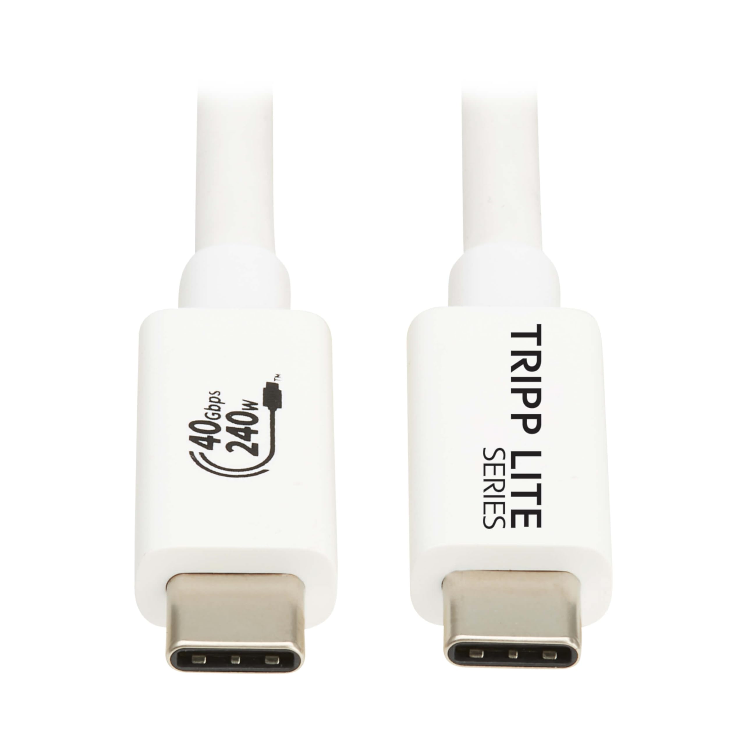EATON TRIPPLITE series USB4 40Gbps Cable M/M USB-C 8K 60Hz 240W PD Charging White 1m 3.3ft.