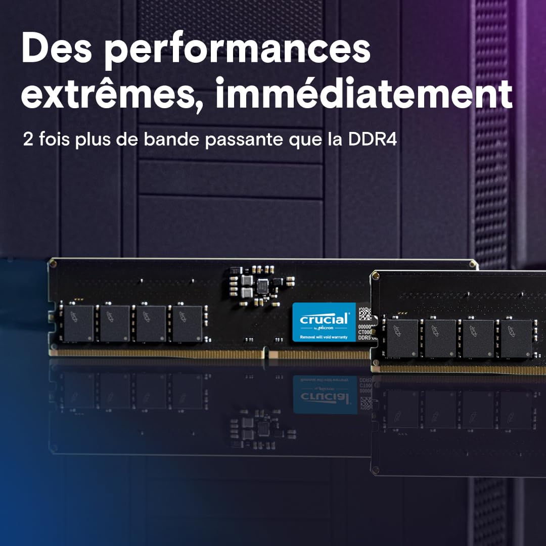 Crucial CT32G48C40U5 module de mémoire 32 GB 1 x 32 GB DDR5 4800 MHz