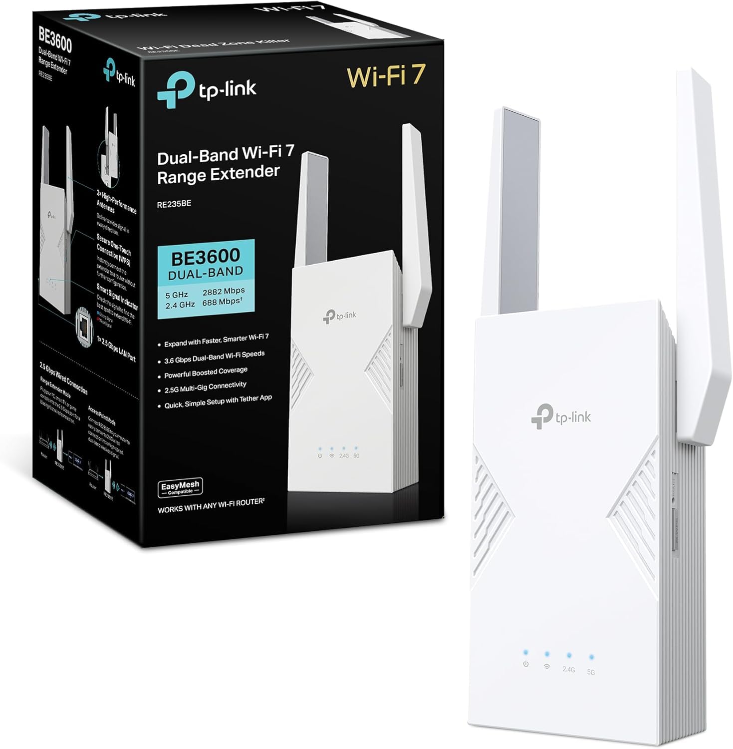 TP-LINK BE3600 Dual-Band Wi-Fi 7 Range Extender