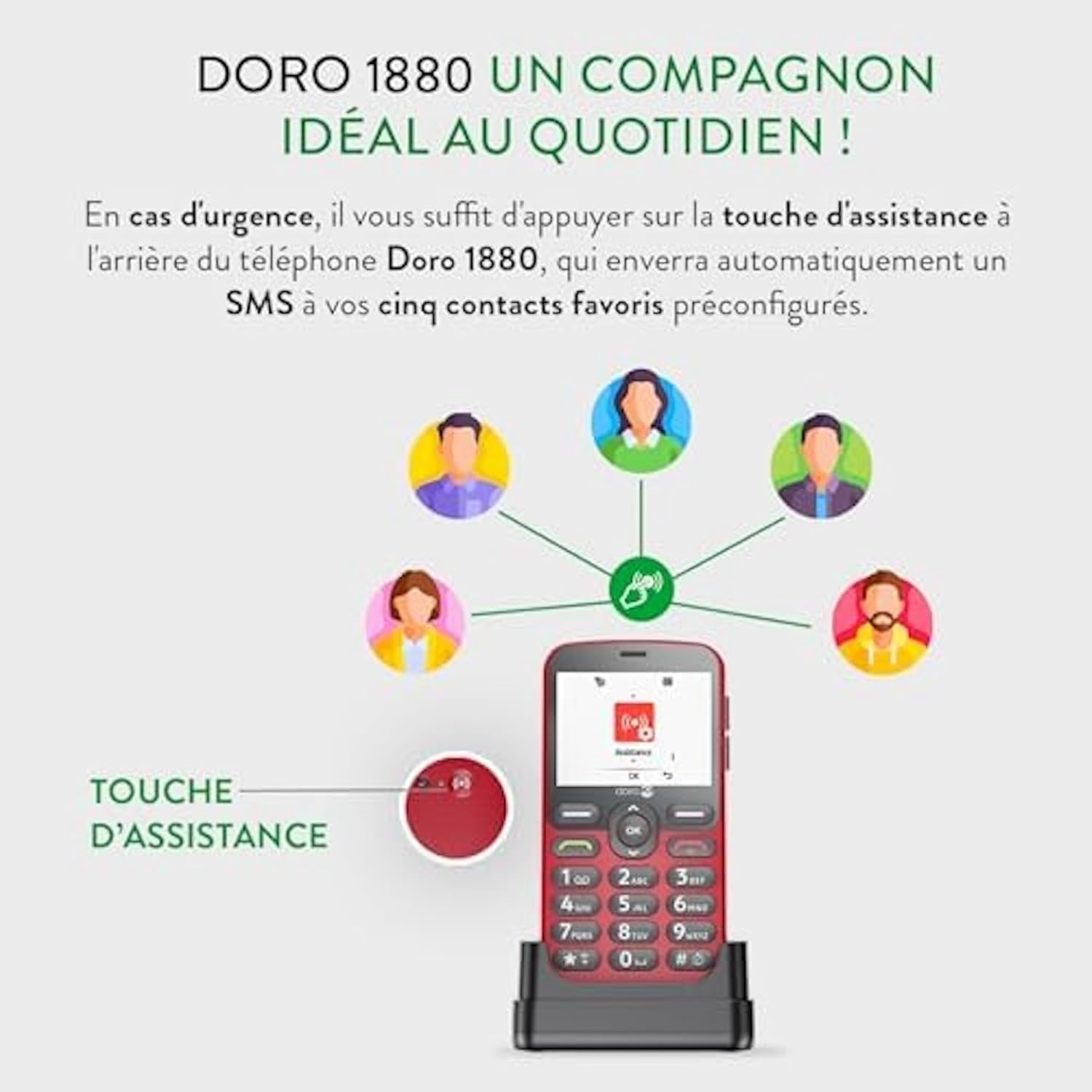 Doro 1880 Red without charger