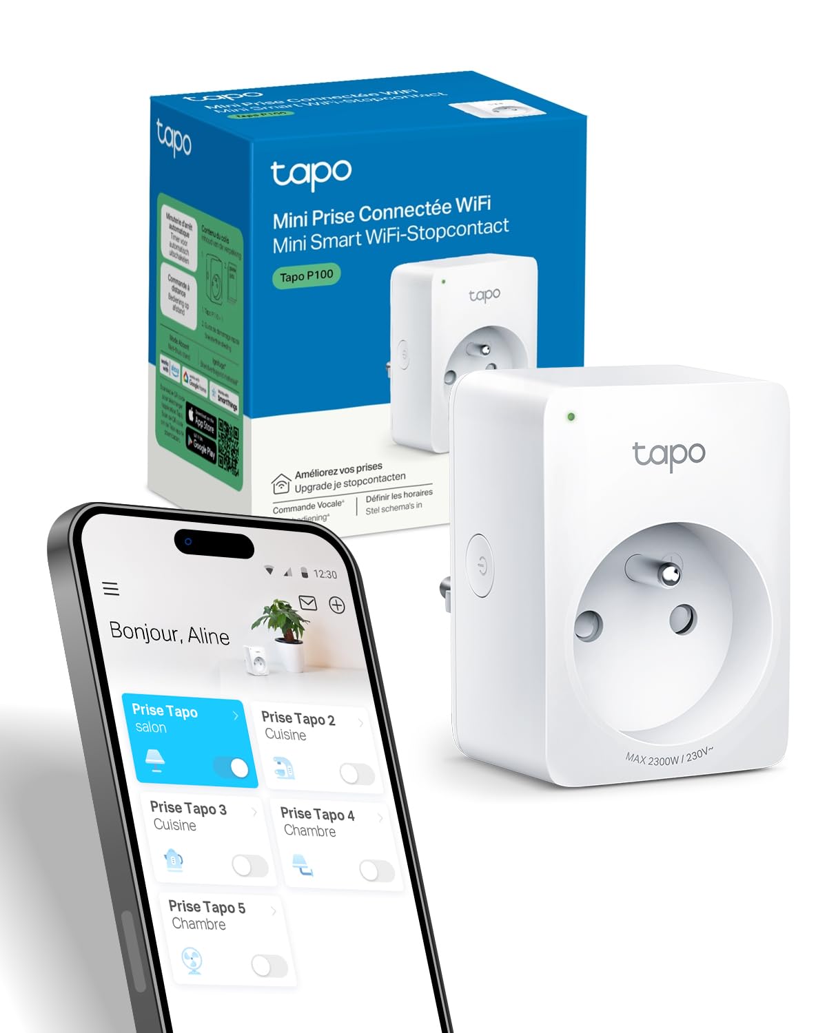 TP-LINK Mini Smart Wi-Fi Socket 2.4G 1T1R BT Onboarding Tapo APP Alexa & Google assistant supported