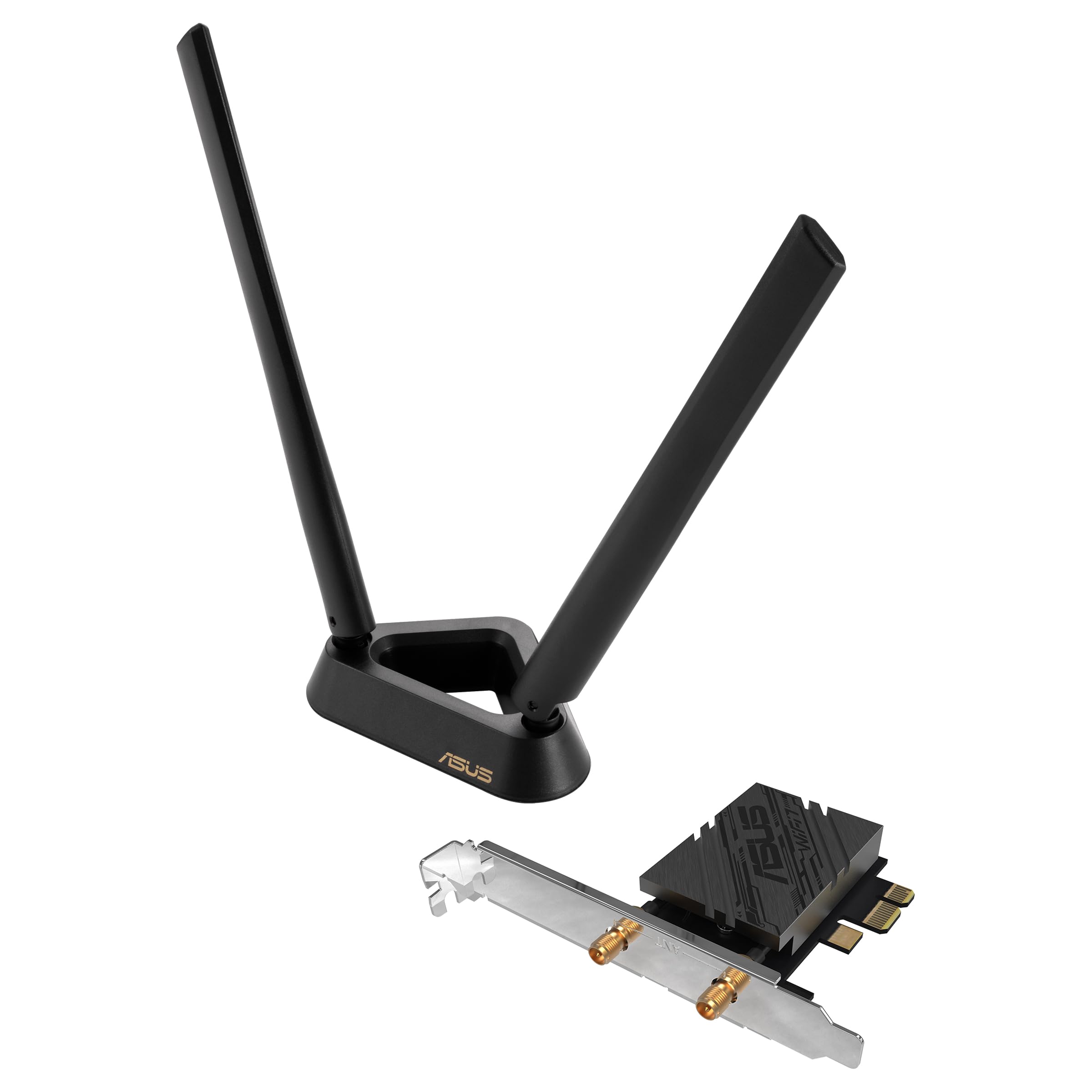 ASUS PCE-BE92BT WiFi 7 PCI-E Adapter with 2 external antennas and magnetized base