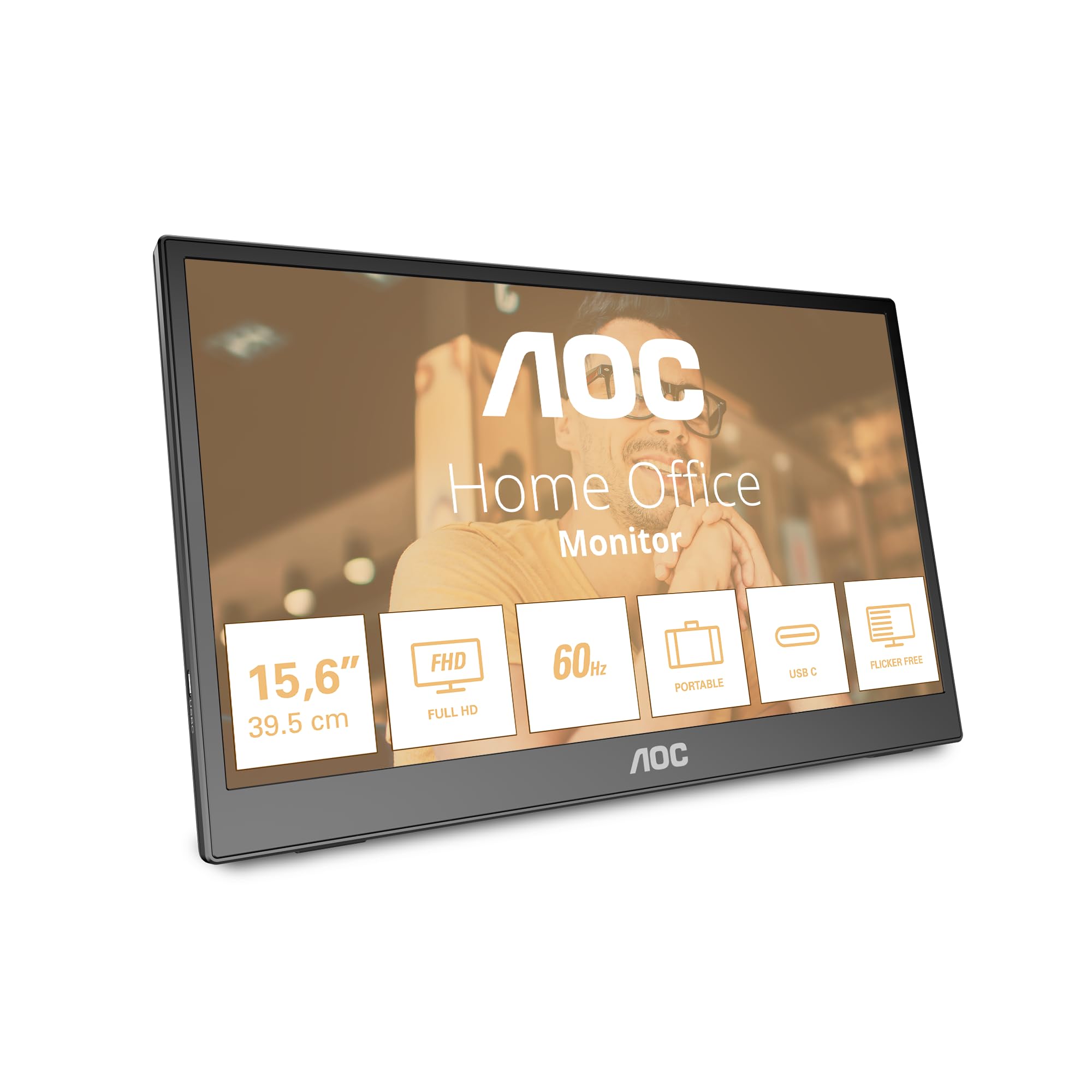AOC 16T3EA 15.6p IPS 1920x1080 Monitor 4ms 16.9 USB Black/Grey