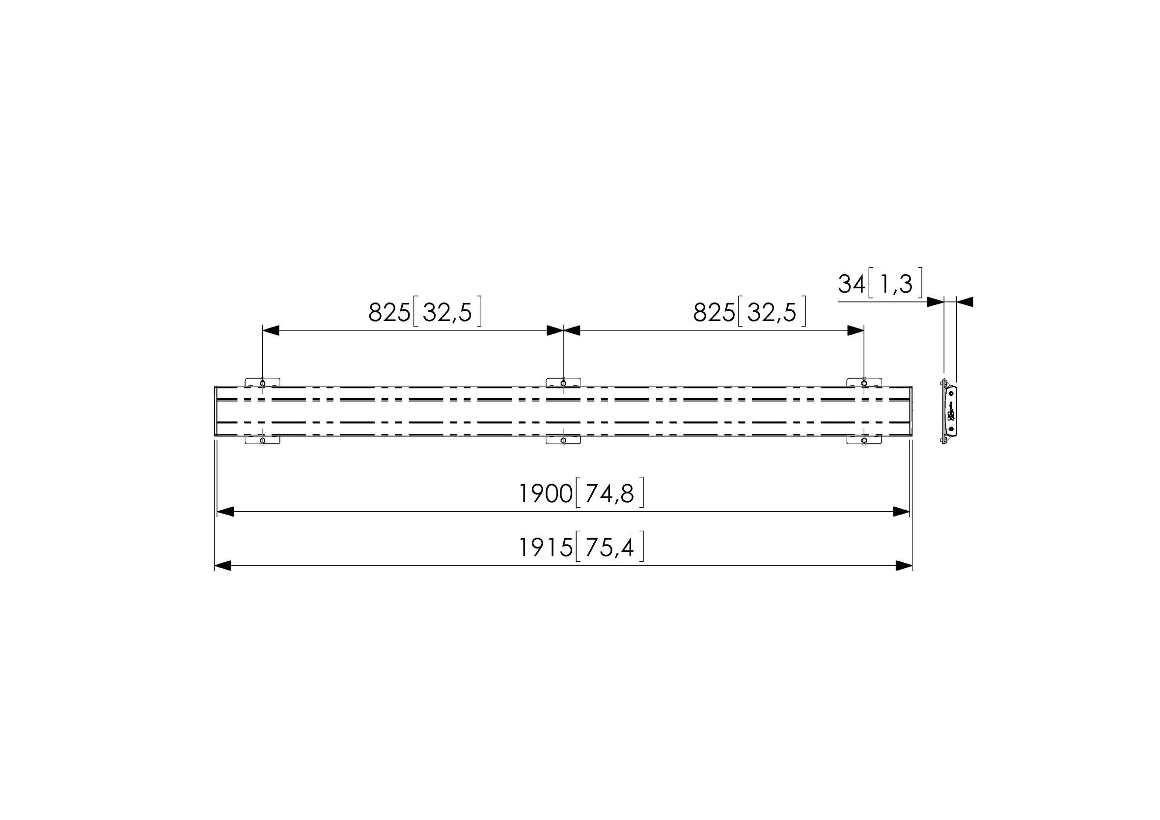 PFB 3419/Interface bar 1915mm - black