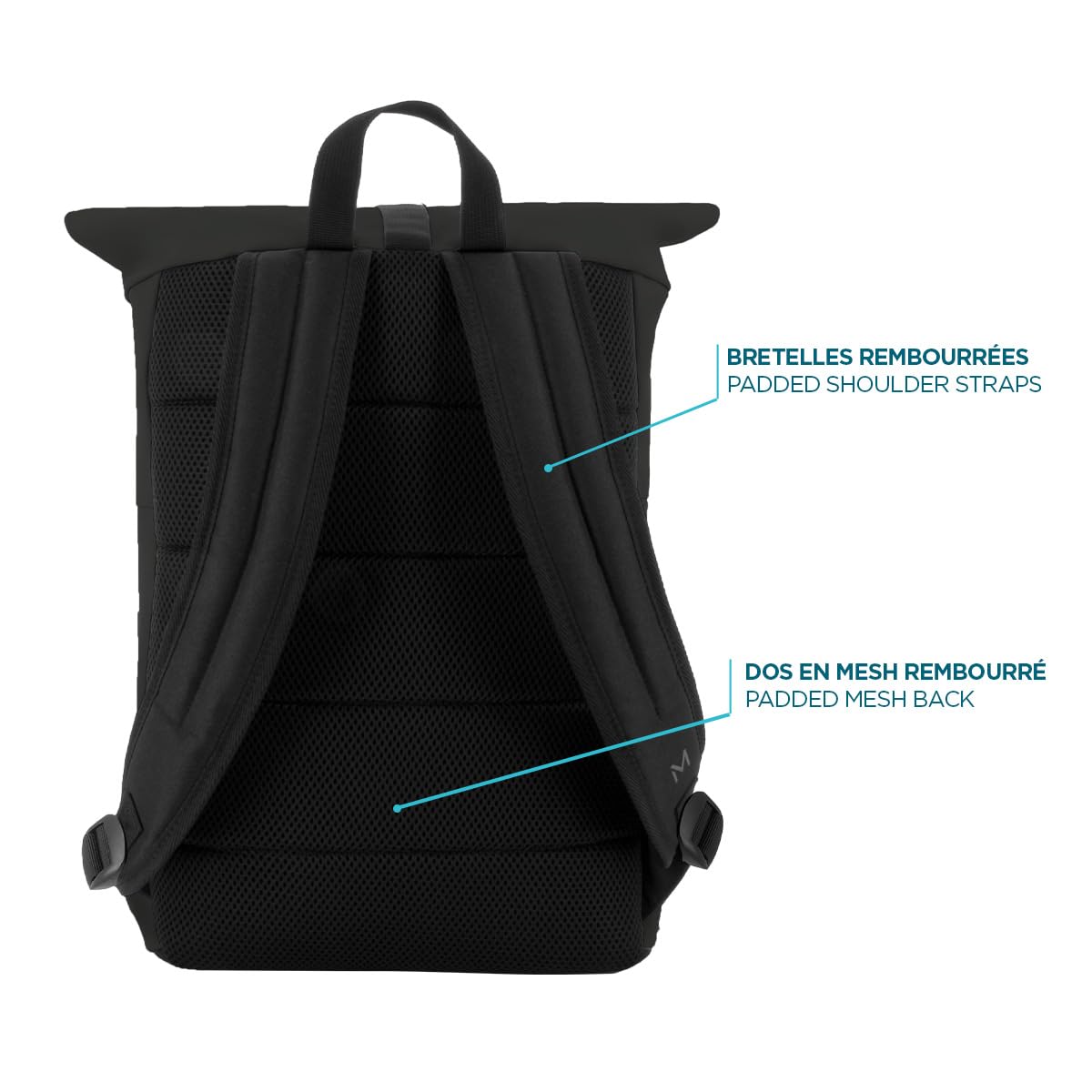 MOBILIS Sac à dos Rolltop 14-16" noir, 16L