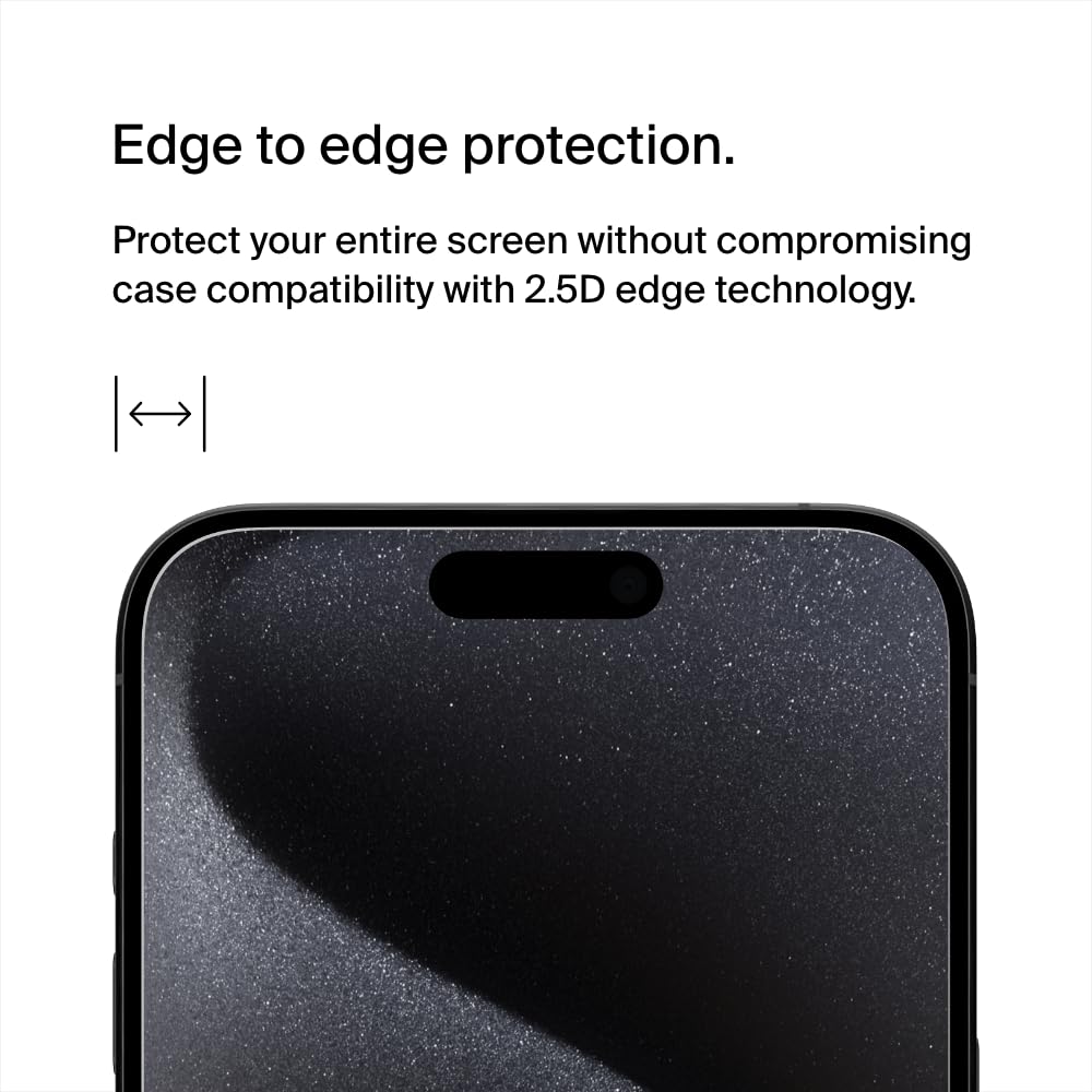 BELKIN ScreenForce Pro TemperedGlass Privacy AM Screen Protection for iPhone 15 Pro Max