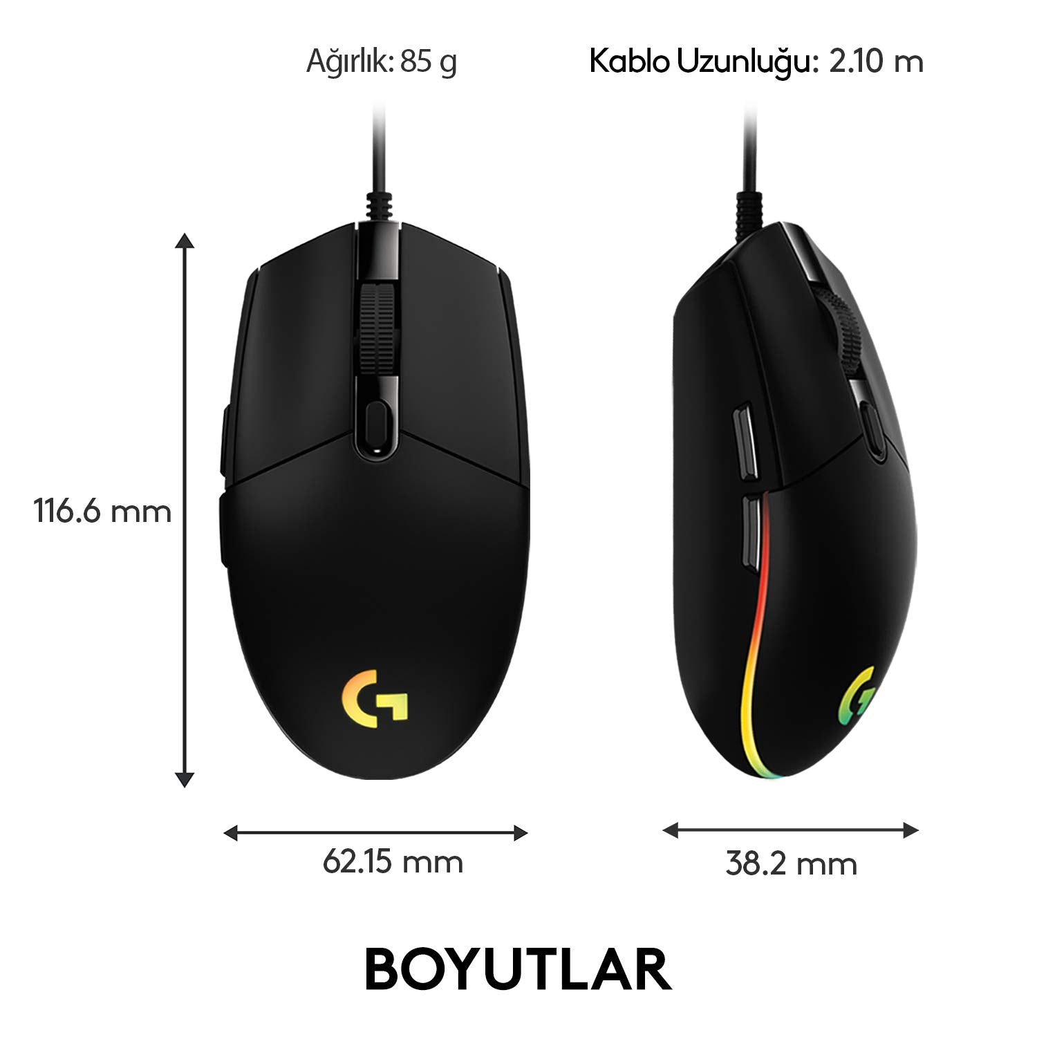 LOGITECH G102 LIGHTSYNC - BLACK - EER