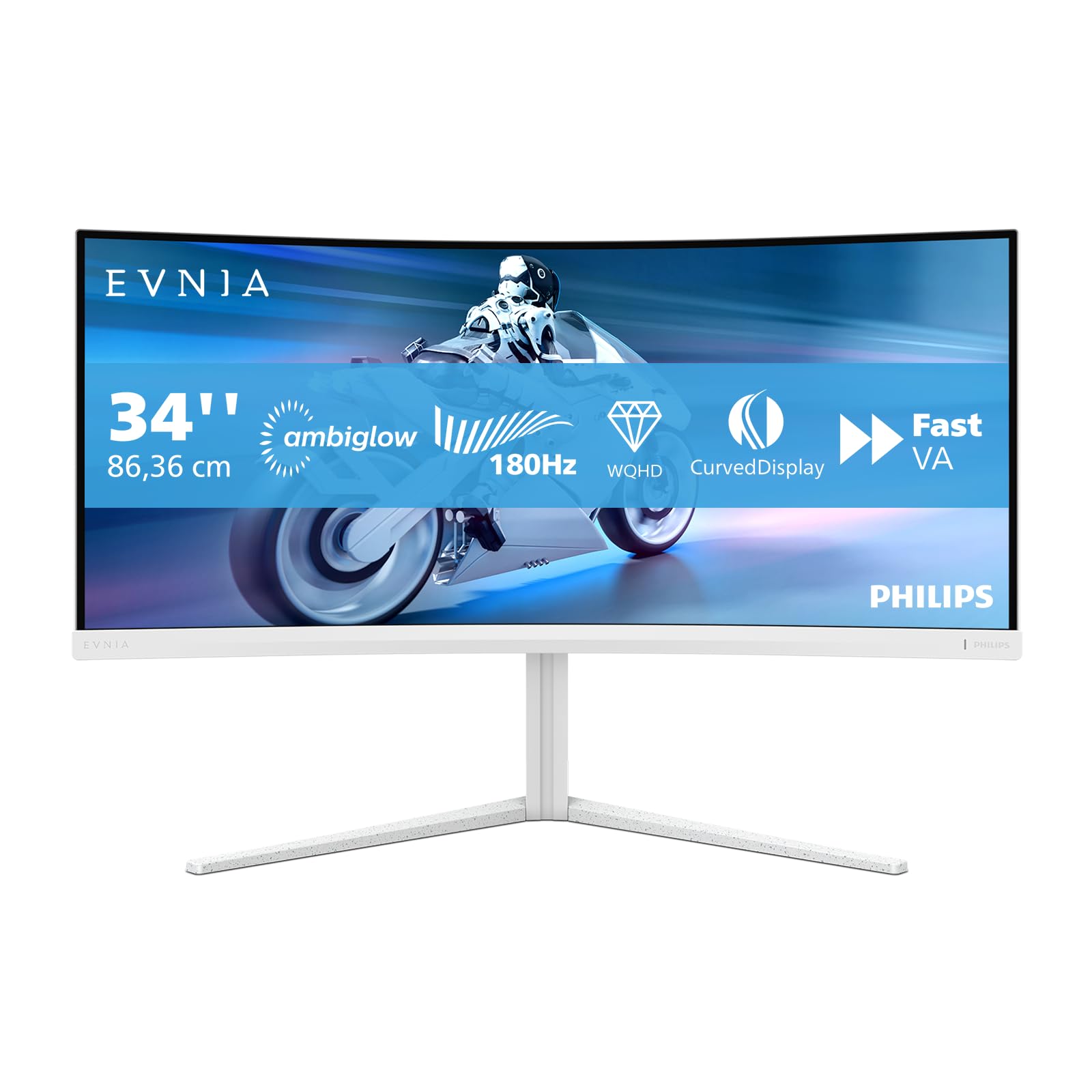 PHILIPS Evnia 5000 34M2C5501A - Ecran Gaming -  incurvé - 34" - 3440 x 1400 WQHD @ 180 Hz - 0.5 ms - VA - 300cd/m² - HDR400 - 2xHDMI