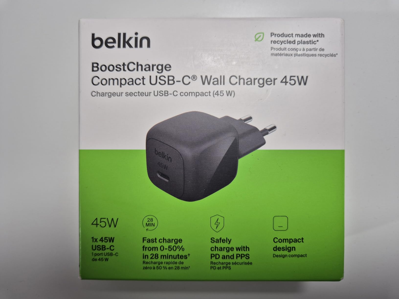 BELKIN 45W USB PD Wall Charger with PPS WHT