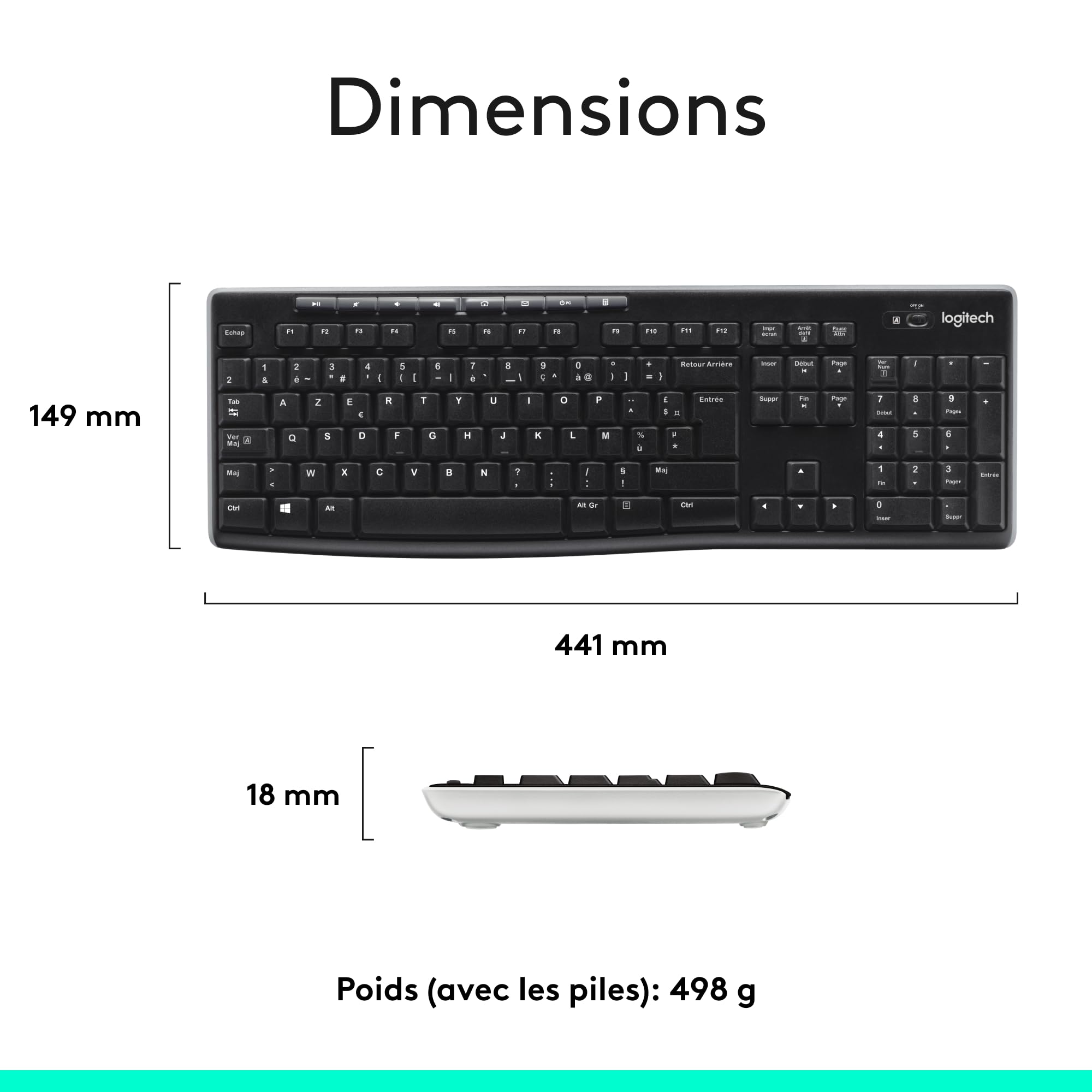 LOGITECH K270 Wireless Keyboard (FRA)