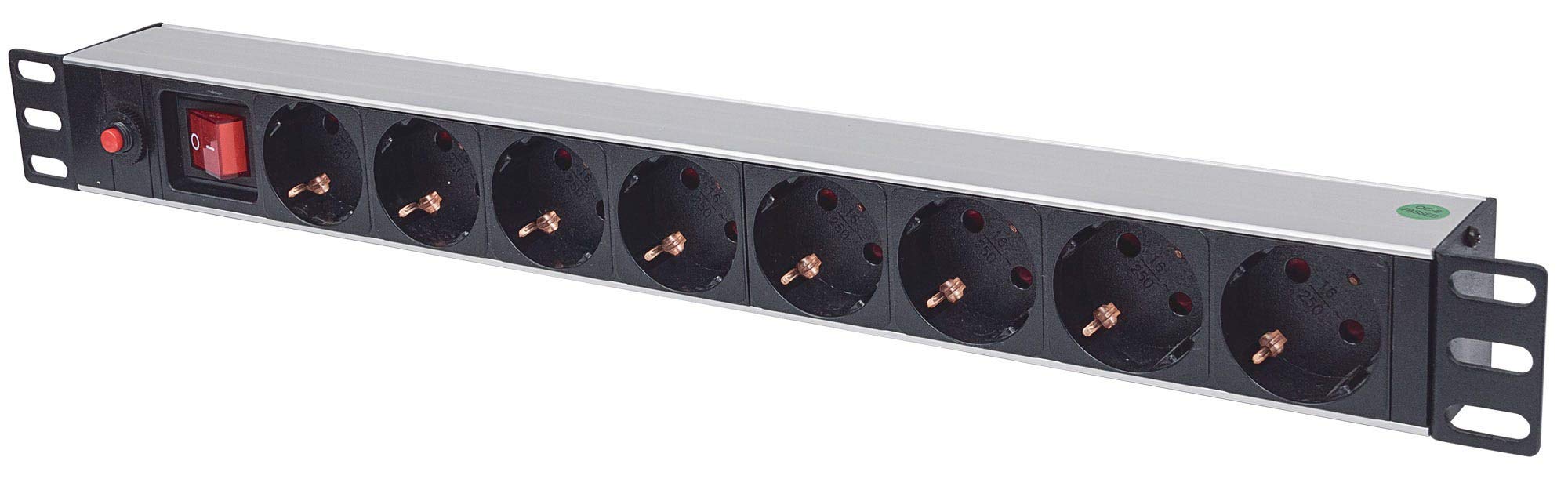 Intellinet 713986 unité de distribution d'énergie 8 sortie(s) CA 1U Aluminium, Noir