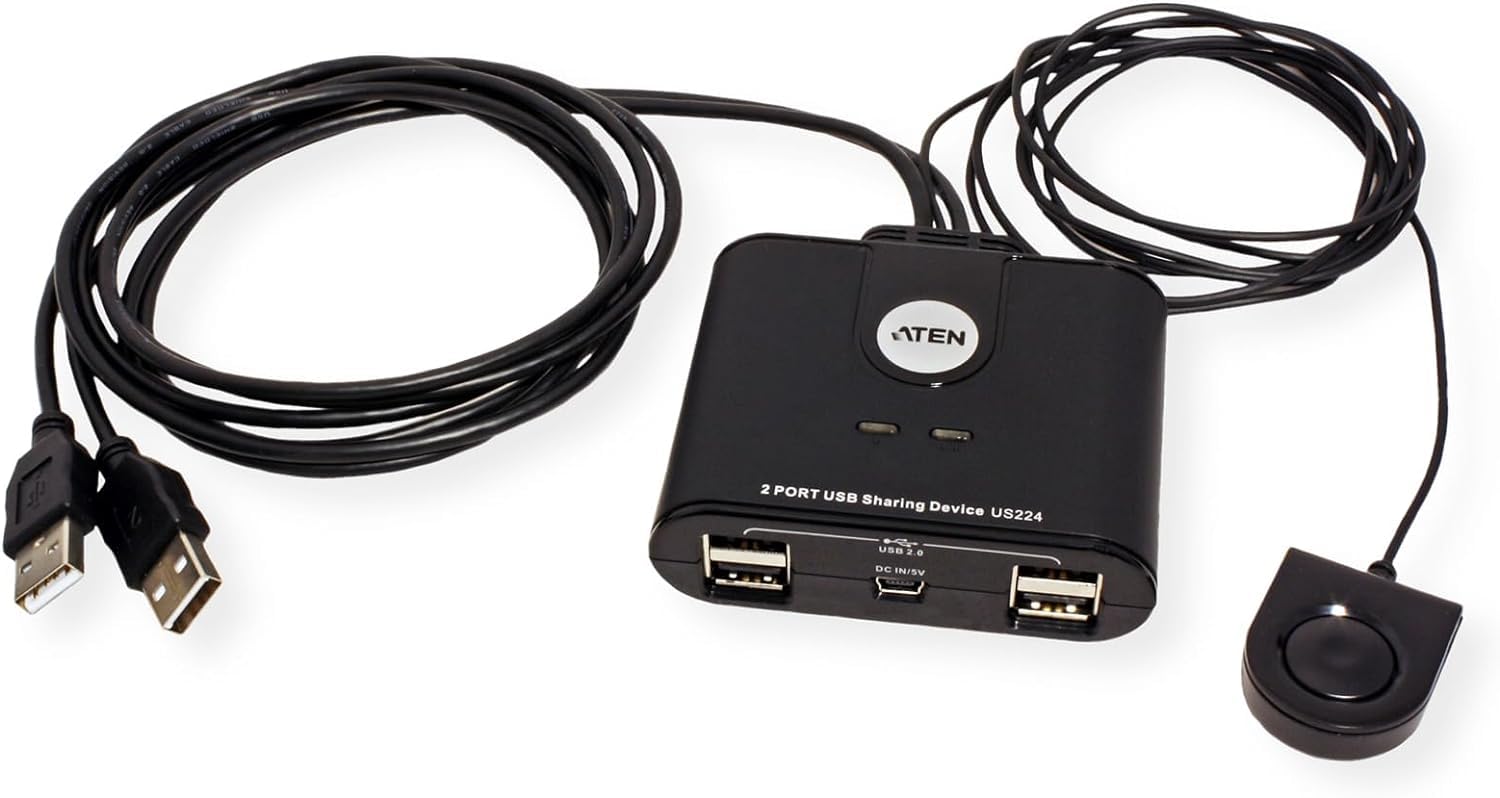ATEN US224 commutateur écran, clavier et souris Noir