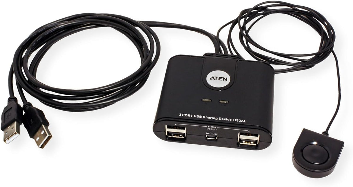 ATEN US224 commutateur écran, clavier et souris Noir