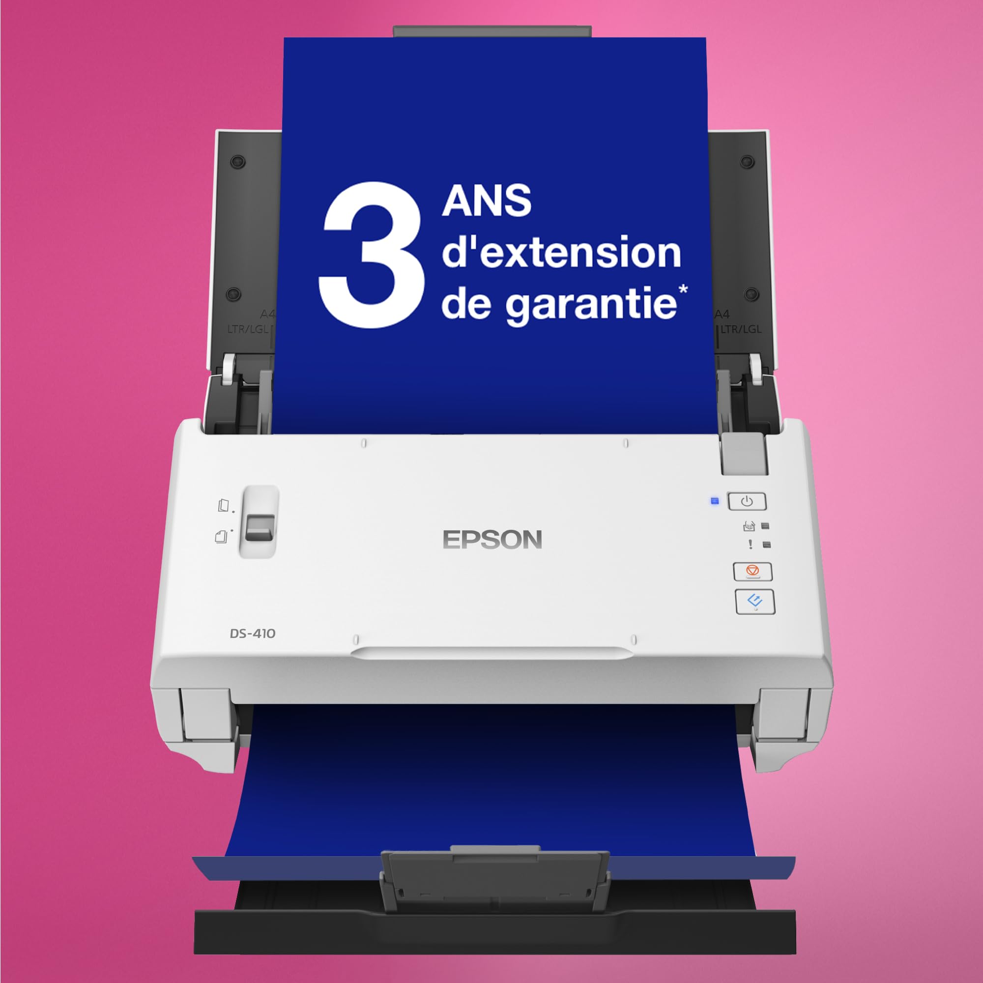EPSON WorkForce DS-410 Document scanner Contact Image Sensor CIS Duplex A4 600x600dpi 26ppm ADF 50sheets 3000scans/d USB 2.0