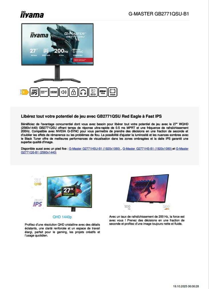iiyama G-Master GB2771QSU-B1 27" Fast-IP