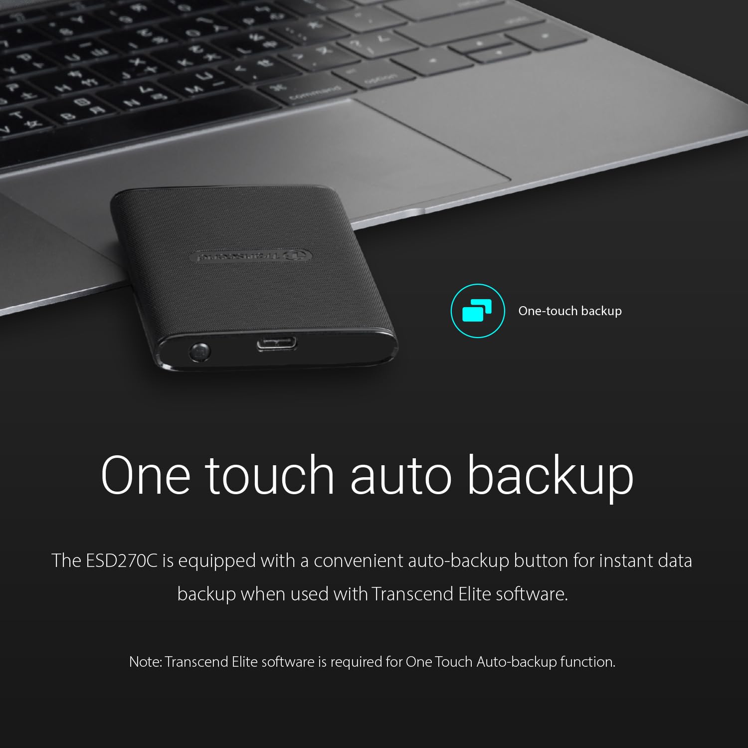 TRANSCEND ESD270C 2To External SSD USB 3.1 Gen 2 Type C