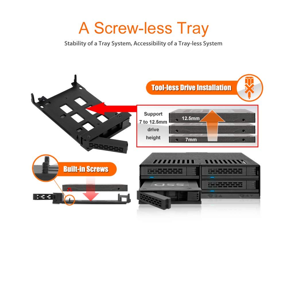 ICY DOCK Backplane MB324SP-B 4 disques SATA/SAS 2"5