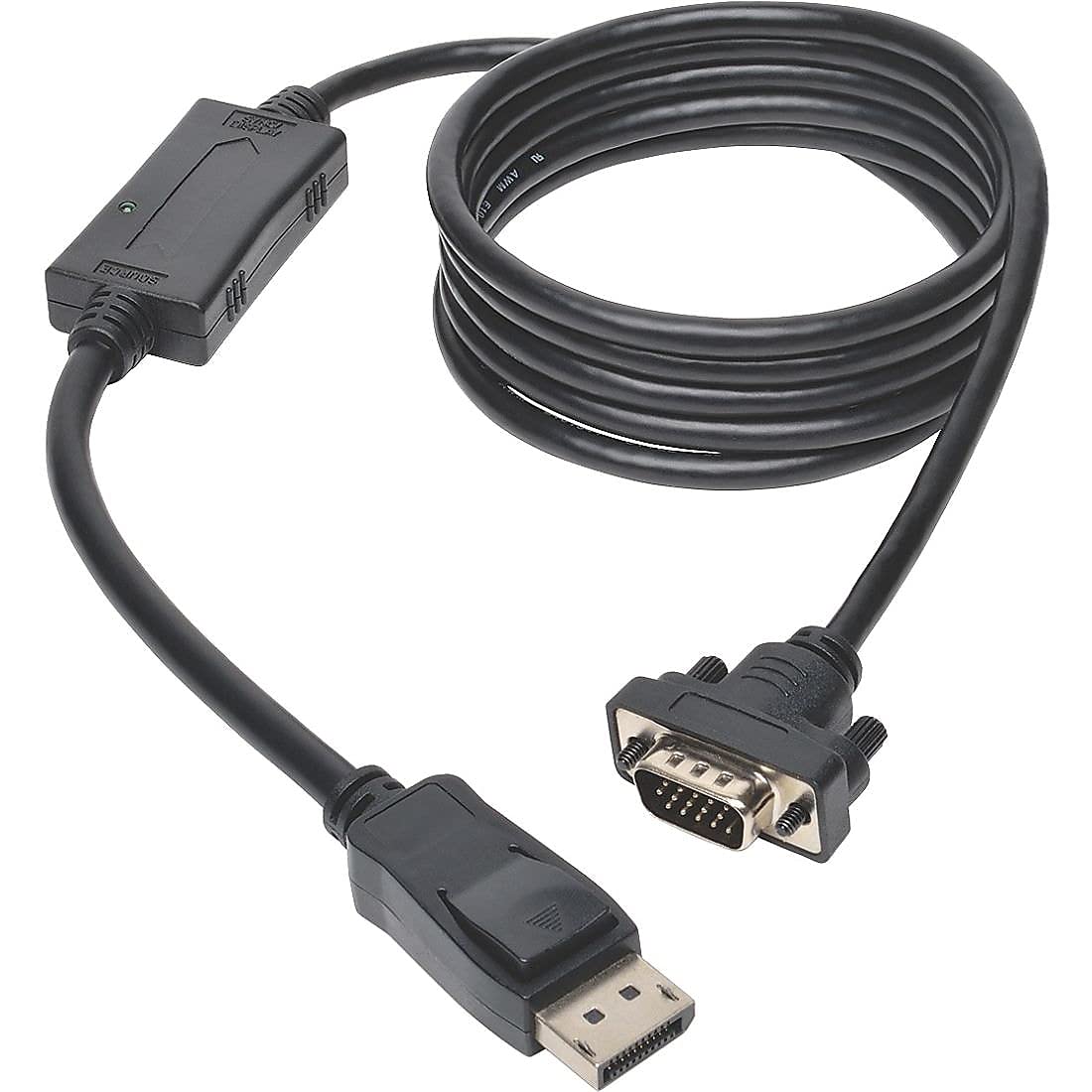 EATON TRIPPLITE DisplayPort 1.2 to VGA Active Adapter Cable DP with Latches to HD15 M/M 6ft. 1.8m