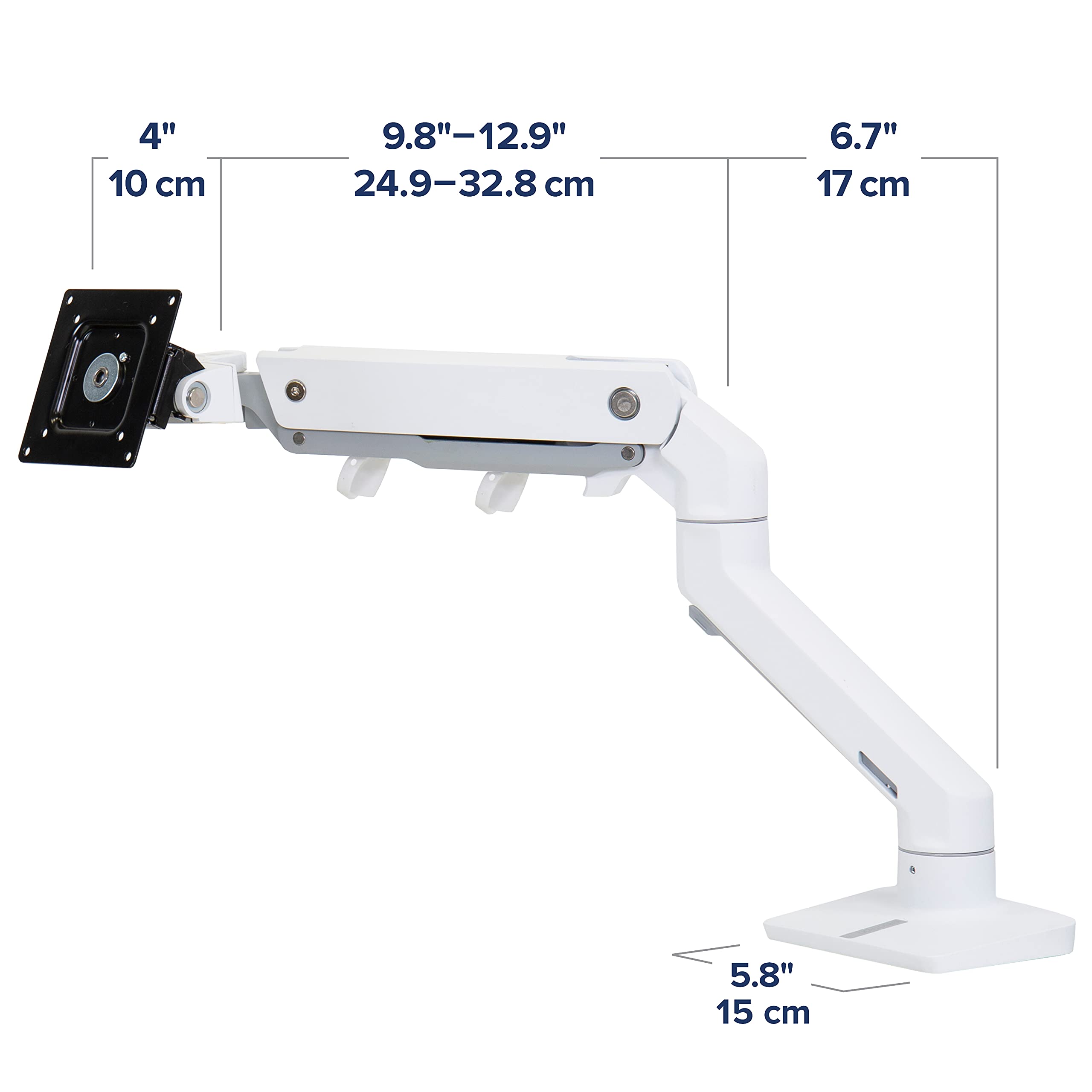 HX Desk Monitor Arm+HD Pivot White