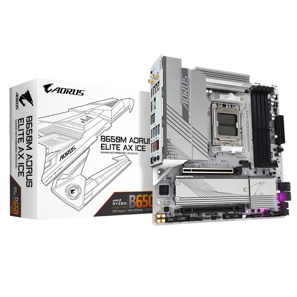 GIGABYTE B650M AORUS ELITE AX ICE carte mere AMD B650 Emplacement AM5 micro ATX