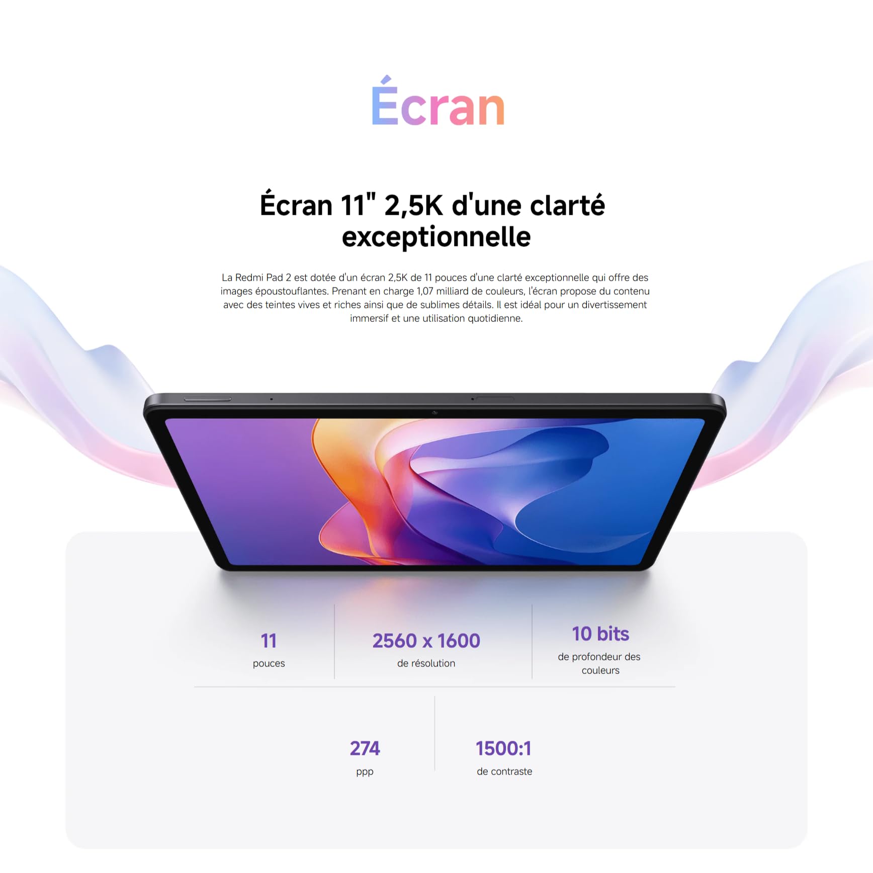 Xiaomi Redmi Pad 2 Wifi (11'' - 256 Go, 8 Go RAM) Gris