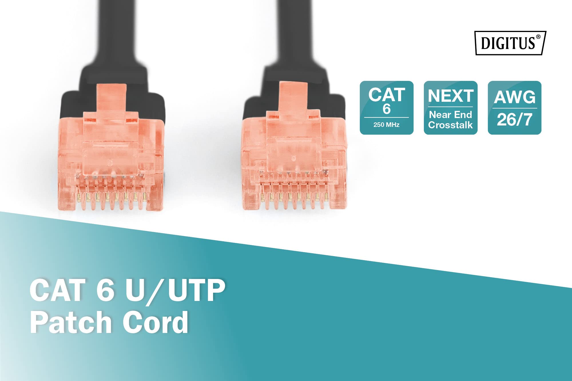 Digitus DK-1612-020/BL câble de réseau Noir 2 m Cat6 U/UTP (UTP)