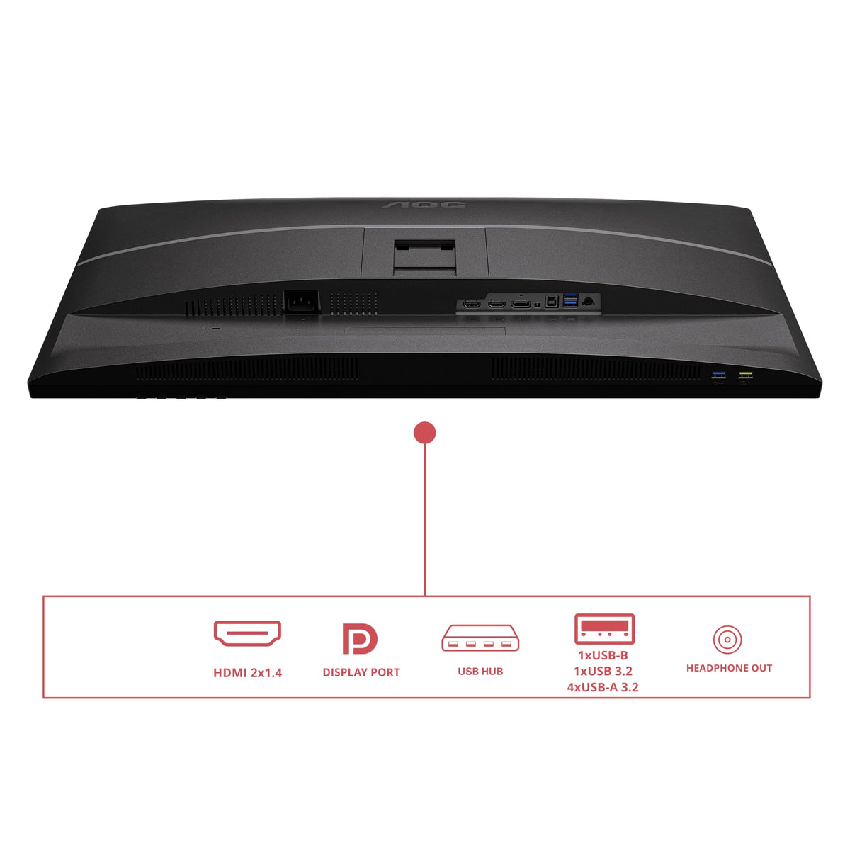 AOC Q32E4U écran LED - 32p - 2560 x 1440 QHD 100 Hz - IPS - 1000:1 - 4 ms - 2xHDMI, DP, HP , HAS , GAR 5 ans