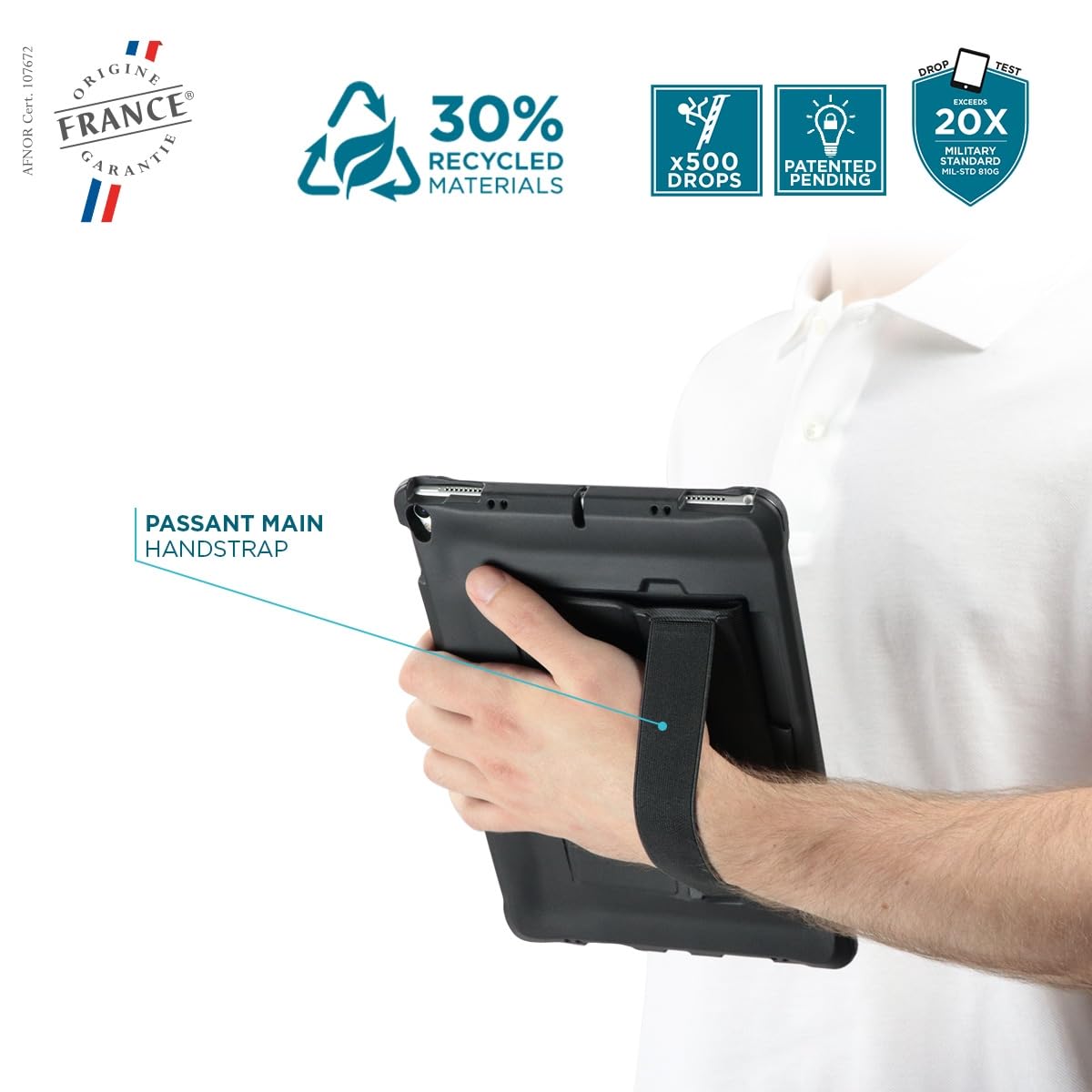 PROTECH-Case+kickstand+handstrap for iPa
