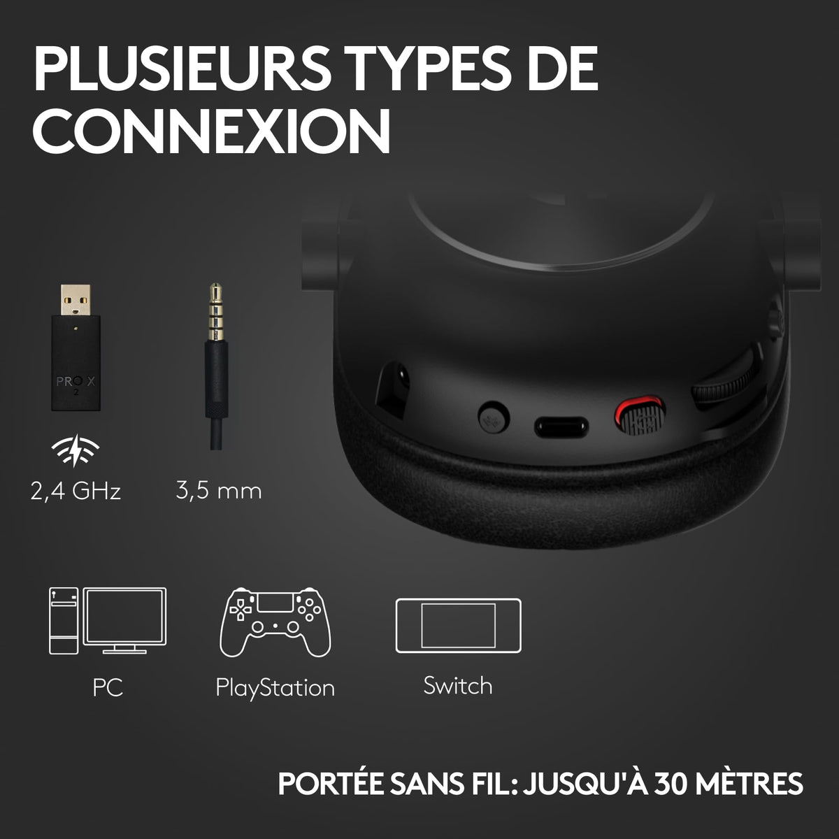 LOGITECH PRO X Headset full size LIGHTSPEED wireless noise isolating
