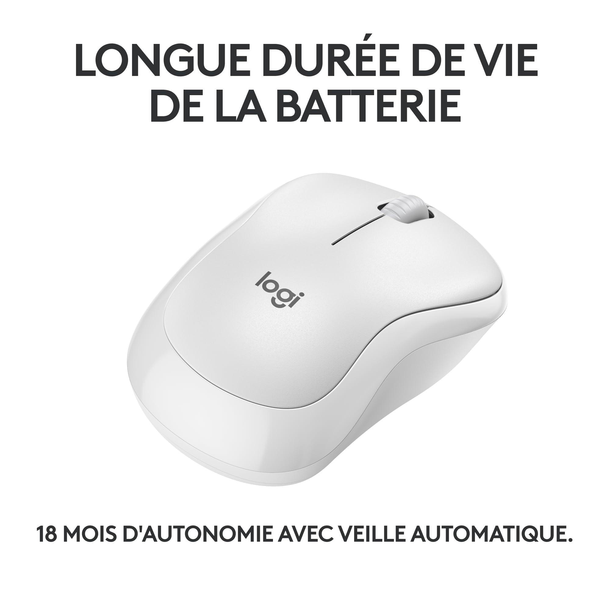 LOGITECH M240 Silent Mouse right and left-handed optical 3 buttons wireless Bluetooth off-white