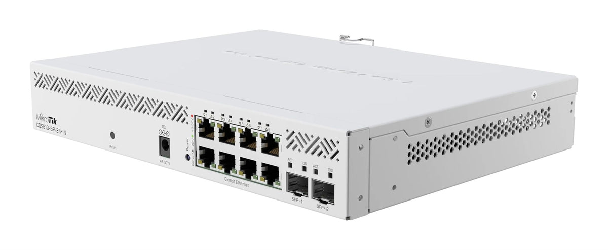 Mikrotik CSS610-8P-2S+IN commutateur réseau Géré Gigabit Ethernet (10/100/1000) Connexion Ethernet, supportant l'alimentation via ce port (PoE) Blanc