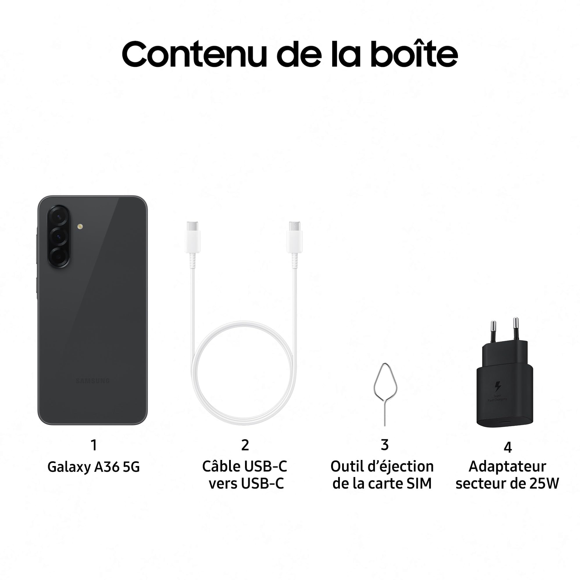 Samsung A366 Galaxy A36 (Double Sim - 6.7" - 128 Go - 6 Go RAM) Noir