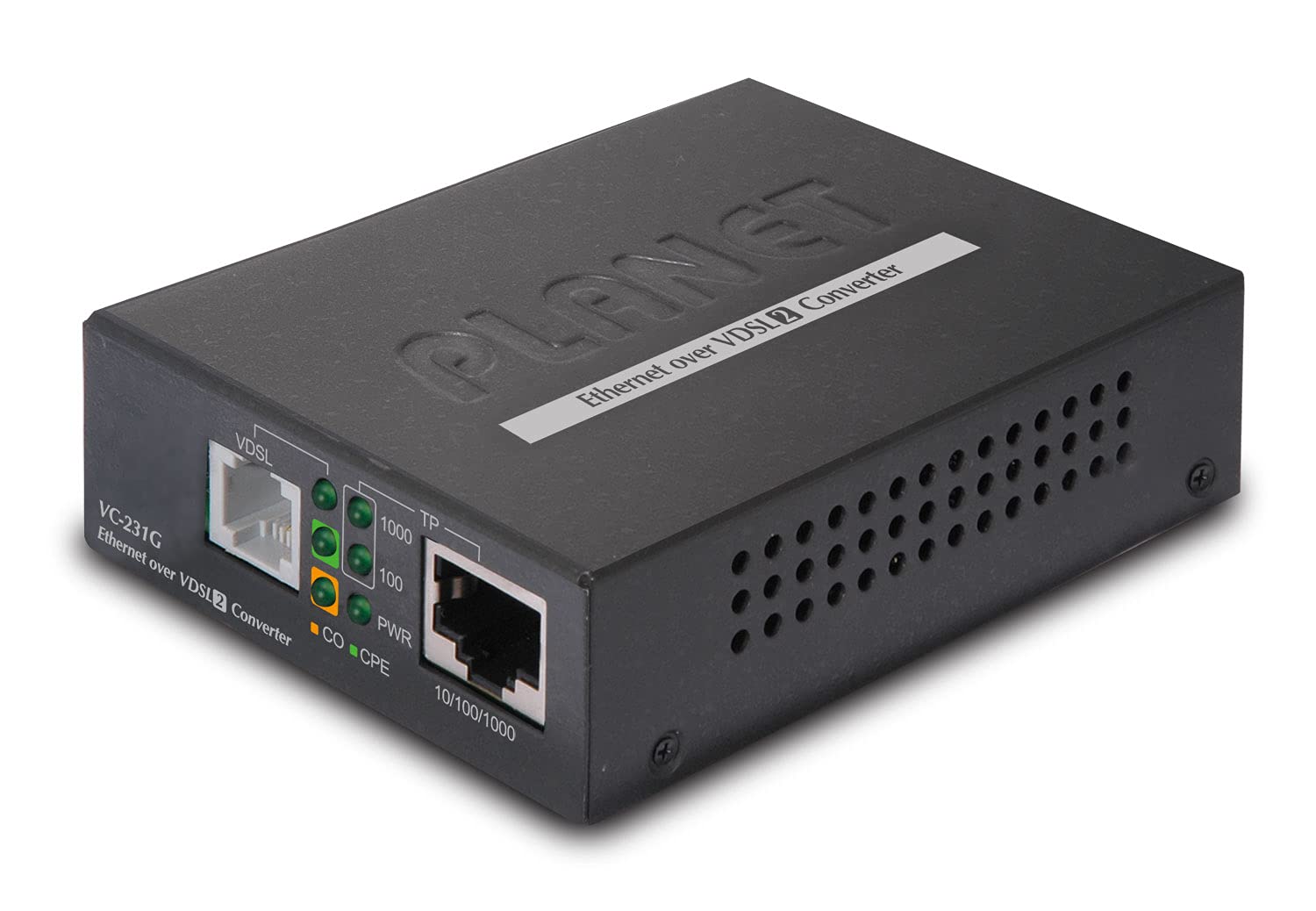 PLANET VC-231G convertisseur de support réseau 1000 Mbit/s Noir