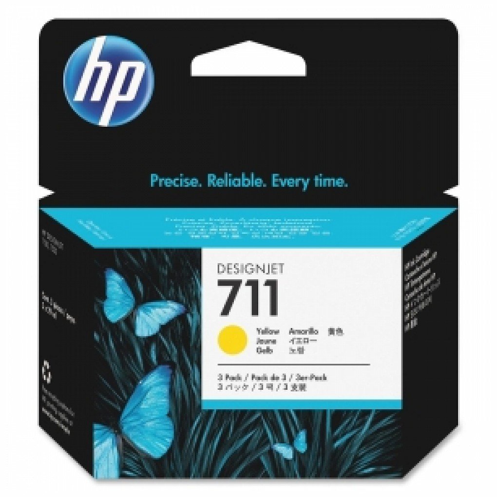 HP 711 original Ink cartridge CZ136A yellow standard capacity 3-pack