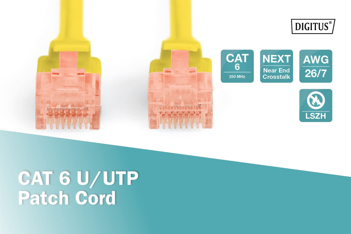 Digitus DK-1617-0025/Y câble de réseau Jaune 0,25 m Cat6 U/UTP (UTP)